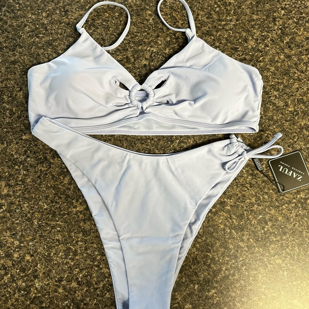 Purple Flower Cut Out Bikini